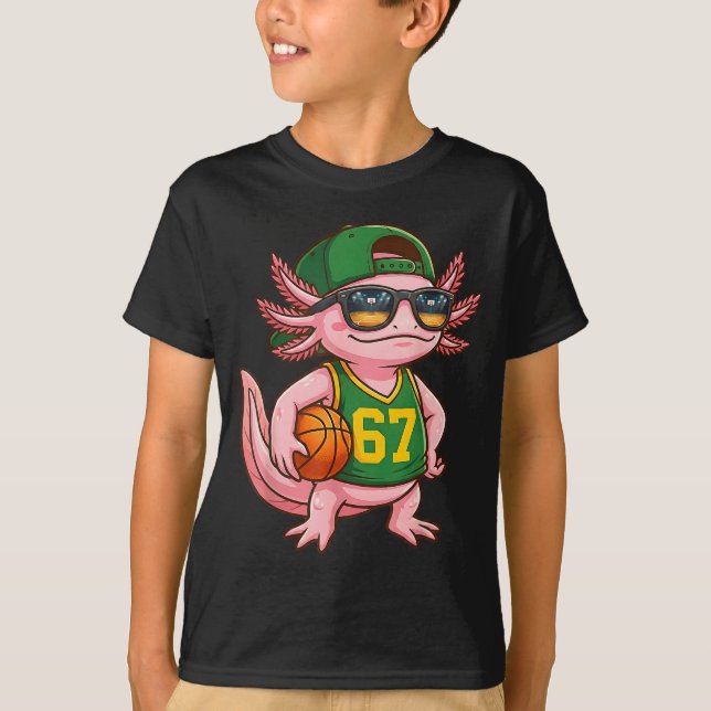 Axolotl Basketball 67 Gen Alpha Slang Srts Men Boy T-Shirt (Front)