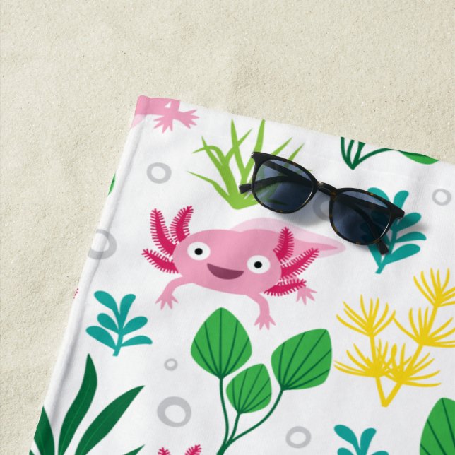 Axolotl Beach Towel (In Situ)