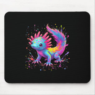 Axolotl Beautiful Colorful Art Cute Kawaii Axolotl Mouse Pad