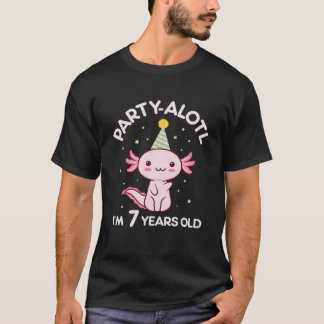 Axolotl Birthday 7 Years Old 7Th B-Day Party Hat S T-Shirt