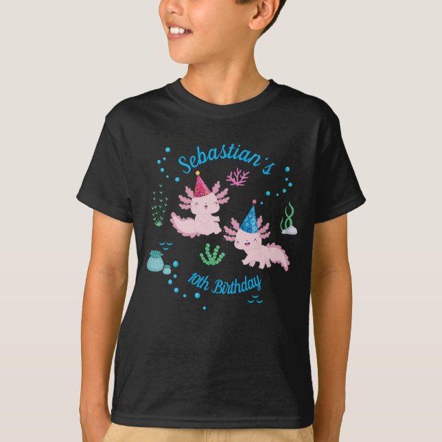 Axolotl Birthday Boy T-Shirt (Front)