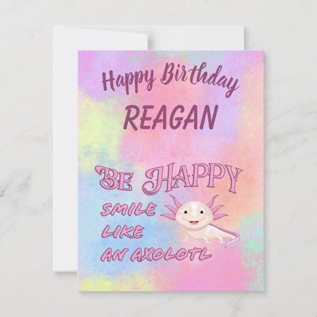 Axolotl Birthday Card  (Front)