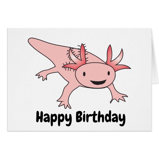 Axolotl Birthday Funny Cute Cards (Front Horizontal)