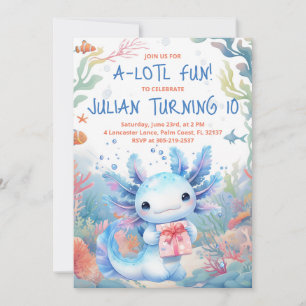 Axolotl Birthday Invitation