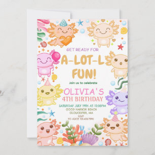 Axolotl Birthday Invitation