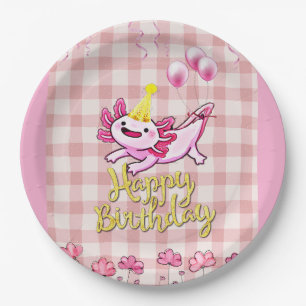 Axolotl birthday  paper plates