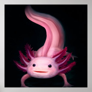 Cute Baby Axolotl Gift' Poster, picture, metal print, paint by