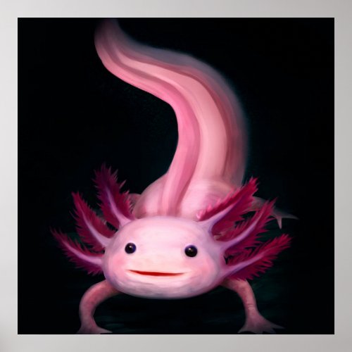 Axolotl blanket  Cute gift idea Poster
