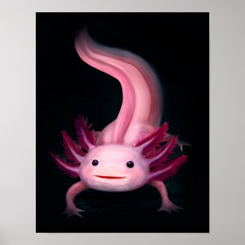 Axolotl blanket  Cute gift idea Poster