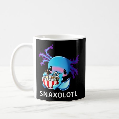 Axolotl Blue Snaxolotl Eating Ramen Kawaii Anime Coffee Mug