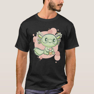 Axolotl Boba Cute Anime Kawaii Pastel Goth Pearl B T-Shirt