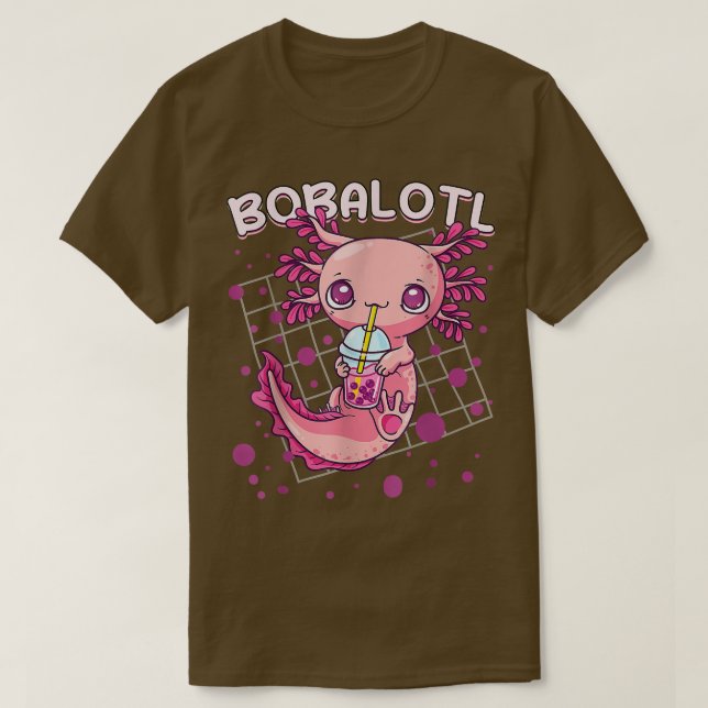 Axolotl Boba Tea Bubble Tea Kawaii Anime Japanese  T-Shirt (Design Front)
