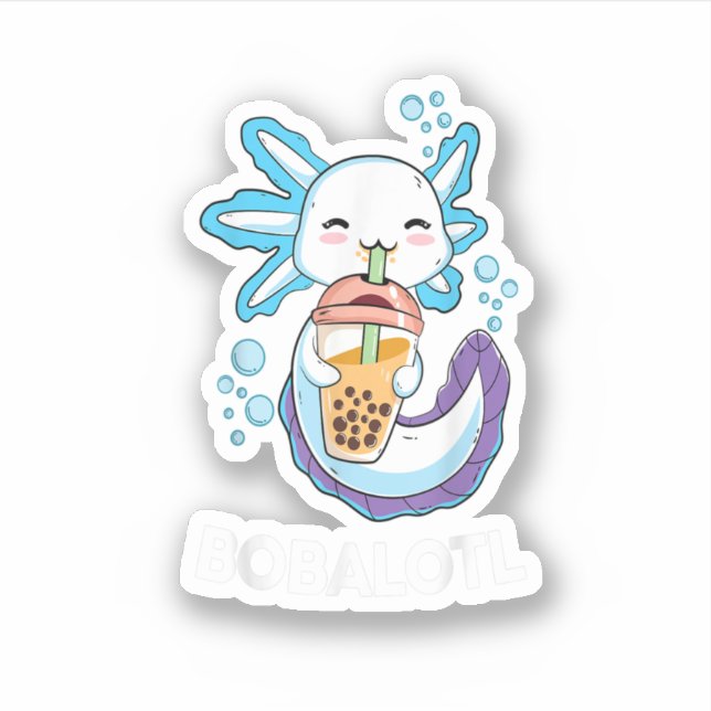 Axolotl Bobakids Girls Bobalotl Kawaii Cute Axolot Sticker (Front)