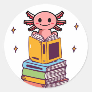 Axolotl Books Fun Reading Button Classic Round Sticker