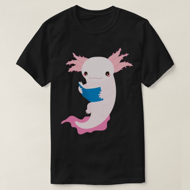 Axolotl Bookworm T-Shirt (Design Front)