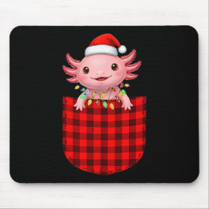 Axolotl Buffalo Red Plaid Cket Christmas Funny Men Mouse Pad