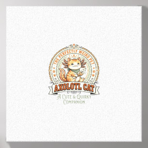 Axolotl Cat Axolotl Cute Weird Pet Cat Vintage Vec Canvas Photo Tile