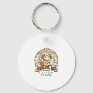 Axolotl Cat Axolotl Cute Weird Pet Cat Vintage Vec Keychain