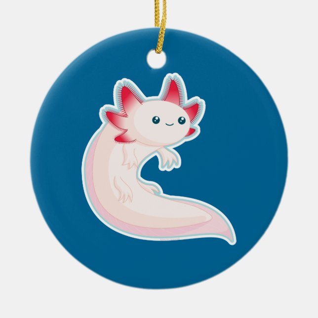 Axolotl Ceramic Ornament (Front)