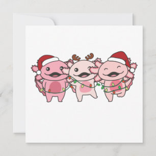 Axolotl Christmas Christmas Animals Sweet Axolotls Invitation