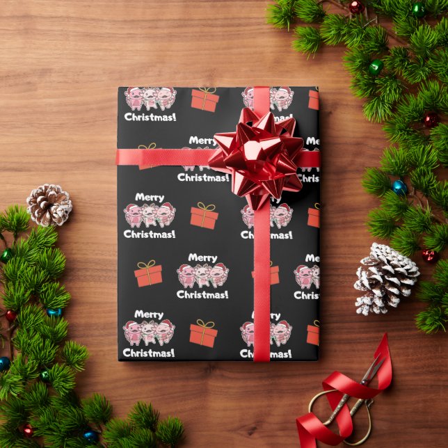 Axolotl Christmas Cute Axolotls Merry Christmas Wrapping Paper (Holiday Gift)
