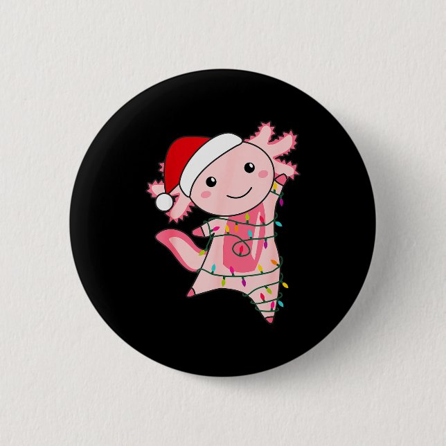 Axolotl Christmas Fairy Light Christmas Axolotl  Button (Front)