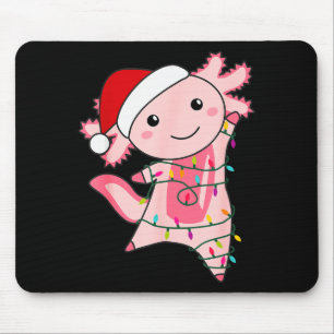 Axolotl Christmas Fairy Light Christmas Axolotl Mouse Pad