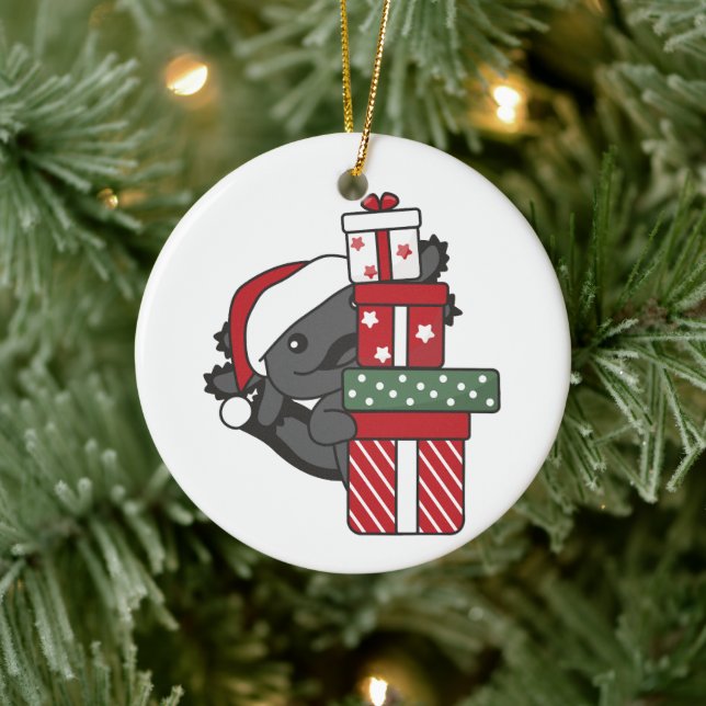 Axolotl Christmas Gift Winter Animals Axolotl Ceramic Ornament (Tree)
