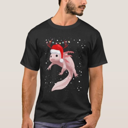 Axolotl Christmas Pajama Kids Youth Cute Axolotl X T_Shirt