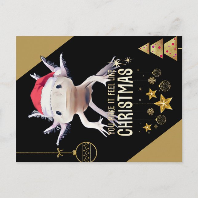 Axolotl christmas postcard (Front)