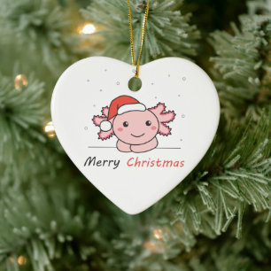 Axolotl Christmas Snow Winter Animals Axolotls Ceramic Ornament