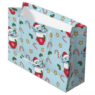 Axolotl Christmas Snow Winter Animals Axolotls Large Gift Bag