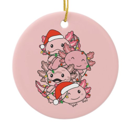 Axolotl Christmas Tree Christmas Animals Axolotls Ceramic Ornament