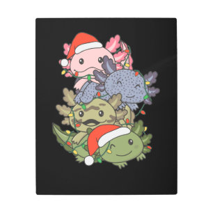 Axolotl Christmas Tree Christmas Animals Axolotls Metal Print