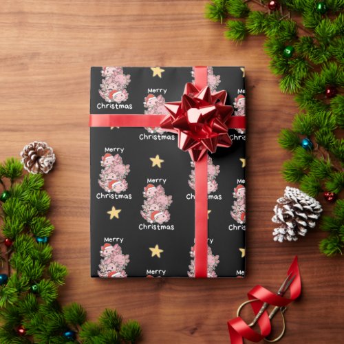 Axolotl Christmas Tree Christmas Animals Axolotls Wrapping Paper