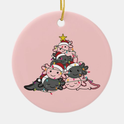 Axolotl Christmas Tree Funny Animal Christmas Adul Ceramic Ornament