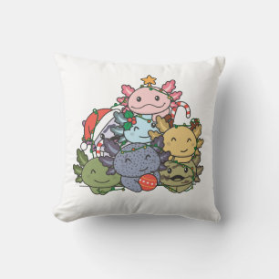 Axolotl Christmas Tree Funny Animal Christmas Throw Pillow