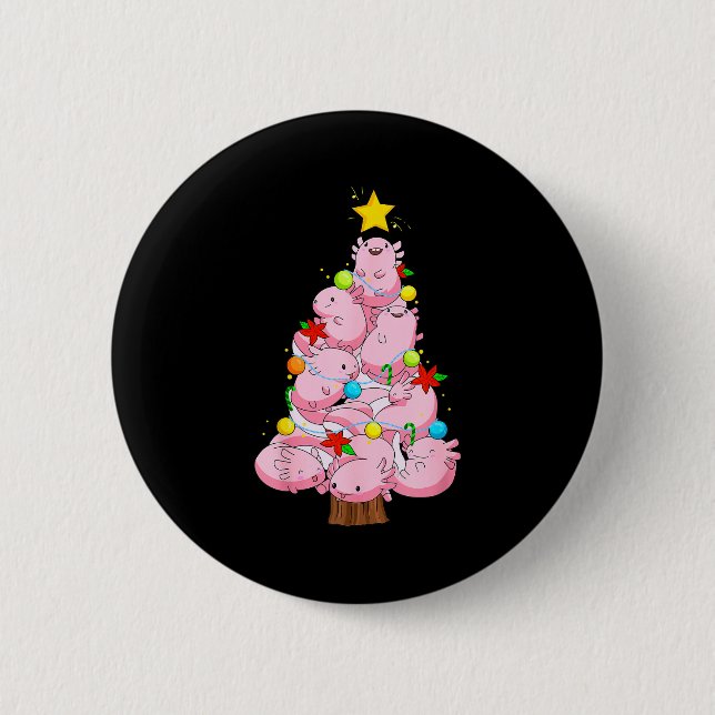 Axolotl Christmas Tree Ornament Fish Axolotl Anima Button (Front)
