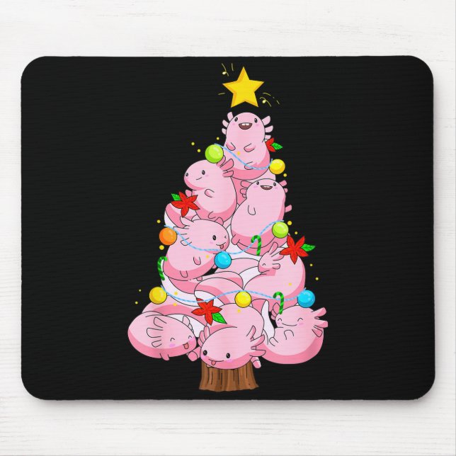 Axolotl Christmas Tree Ornament Fish Axolotl Anima Mouse Pad (Front)