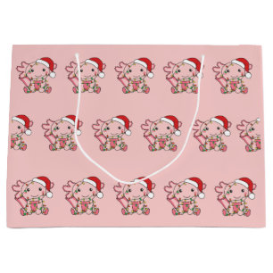 Axolotl Christmas Winter Animals Axolotls Large Gi Gift Bag
