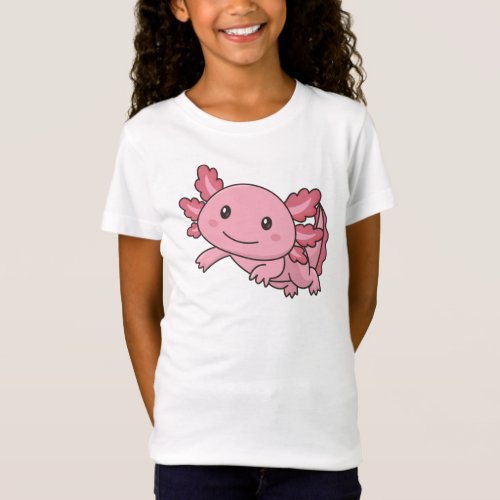 Axolotl Cute Animals Kawaii Anime Funny Axolotl T_Shirt