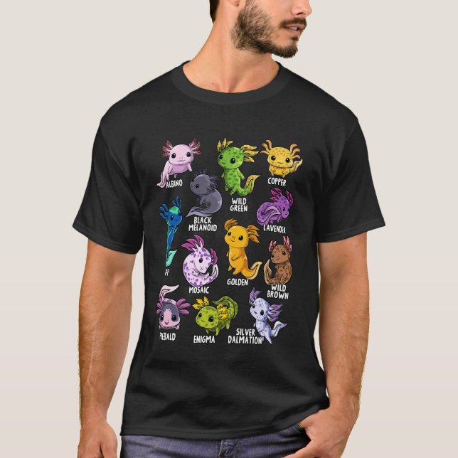 Axolotl Cute Axolotls of The World Kawaii Aquatic  T-Shirt (Front)