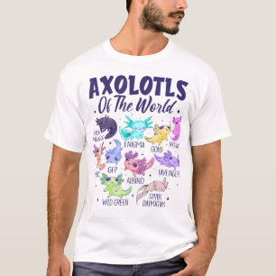 Axolotl Cute Axolotls Of The World Kawaii Girl Boy T-Shirt