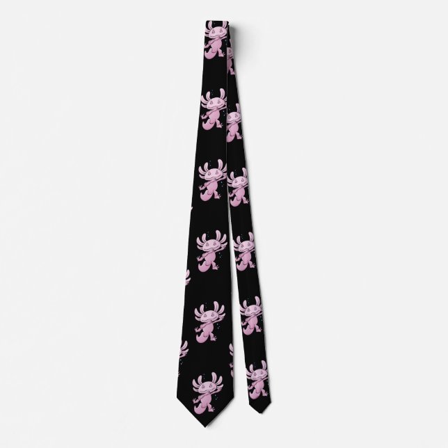 Axolotl Dabbing Neck Tie (Front)