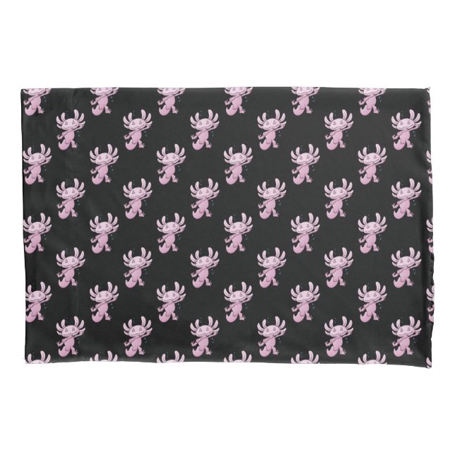 Axolotl Dabbing Pillow Case (Front-Left)