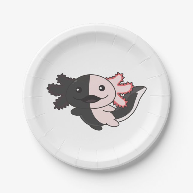 Axolotl Different Types Of Axolotls Cute Animals B Paper Plates (Front)