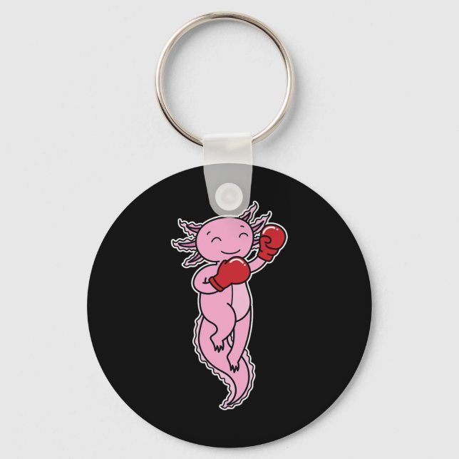 Axolotl Does Boxing  Keychain (Front)