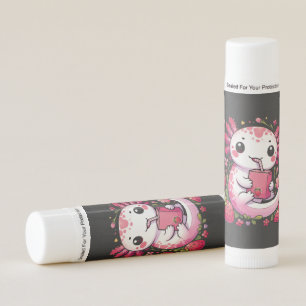 Axolotl Drinking Japanese Strawberry Milk Lip Balm