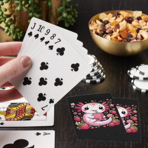 Axolotl Drinking Japanese Strawberry Milk  Poker Cards