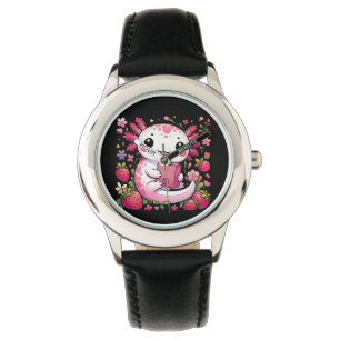 Axolotl Drinking Japanese Strawberry Milk  Watch